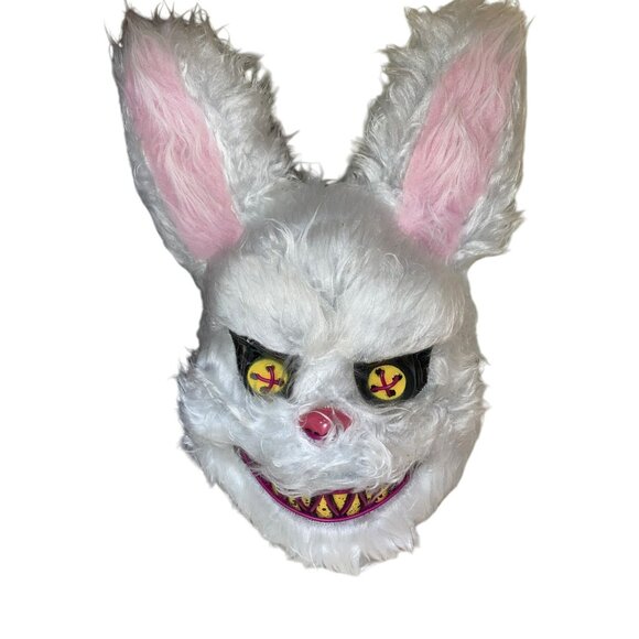 Scary Bunny Snowball LED Light-Up Mask For Halloween Cosplay & Costume Parties - Picture 1 of 4